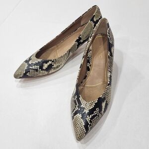 Vionic Kit Womens 389 Josie Pump Kitten Heel Snake Skin Size 8